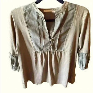 Trinity Large organic cotton sage/olive green boho top.made in USA So soft!